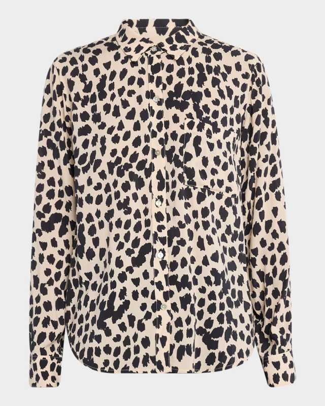 Josephine Button-Front Animal Print Shirt